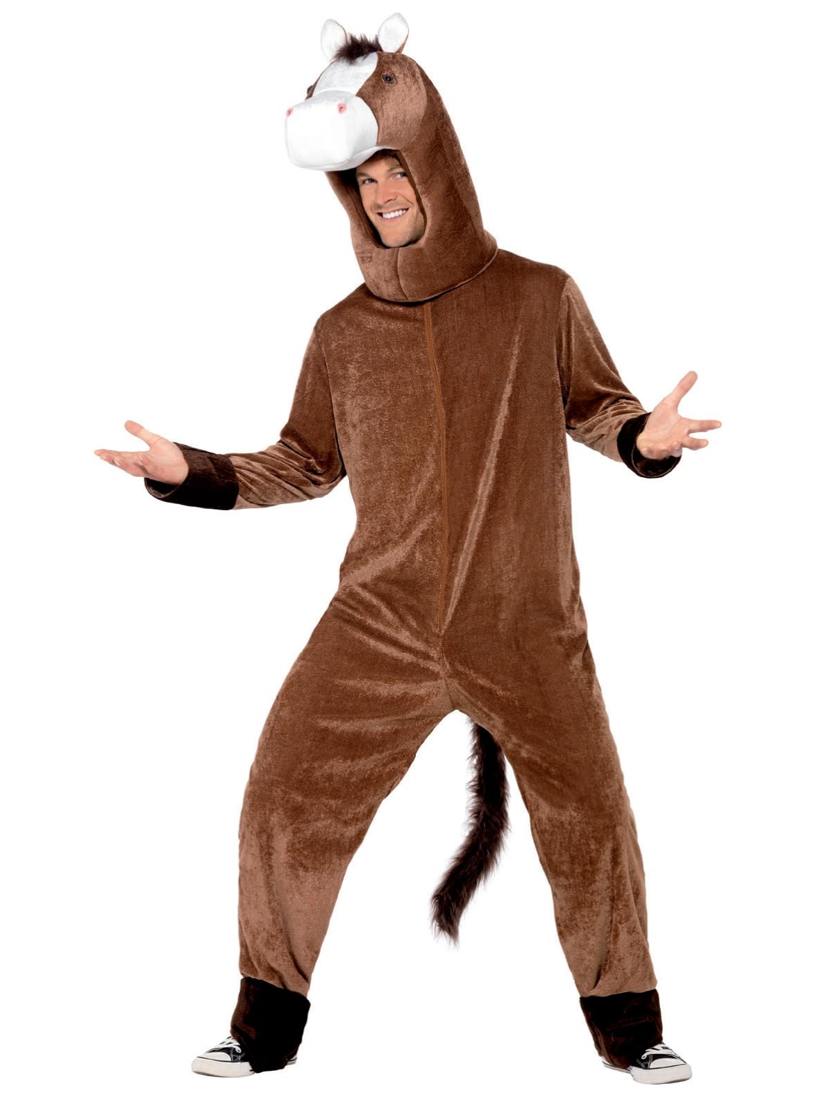 Smiffys Horse Costume, Brown with Bodysuit and Hood, Party Animals